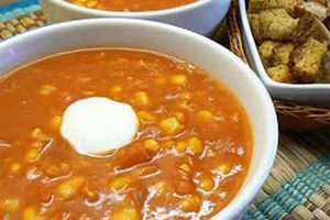 Sopa Crema de Tomate y Maíz